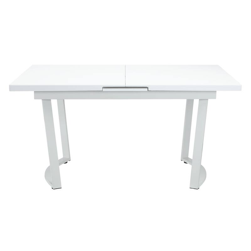 Somerset High Gloss White Dining Table with Metal Leg