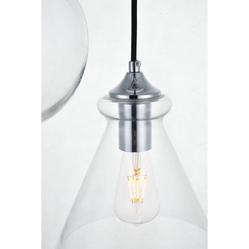 Clear Glass 3-light Adjustable Pendant Lamp