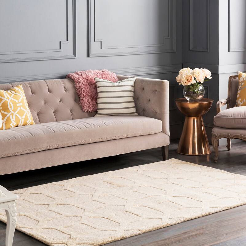 Hand-Tufted Korolevu Wool Rug - 9' x 13' - 9' x 13' - 9' x 13' - Ivory