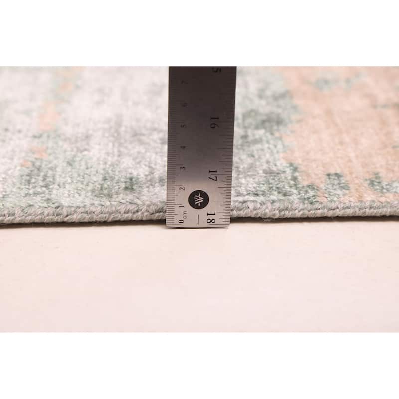 ECARPETGALLERY Hand-knotted Legacy Dark Green, Tan Silk, Wool Rug - 2'7 x 19'6