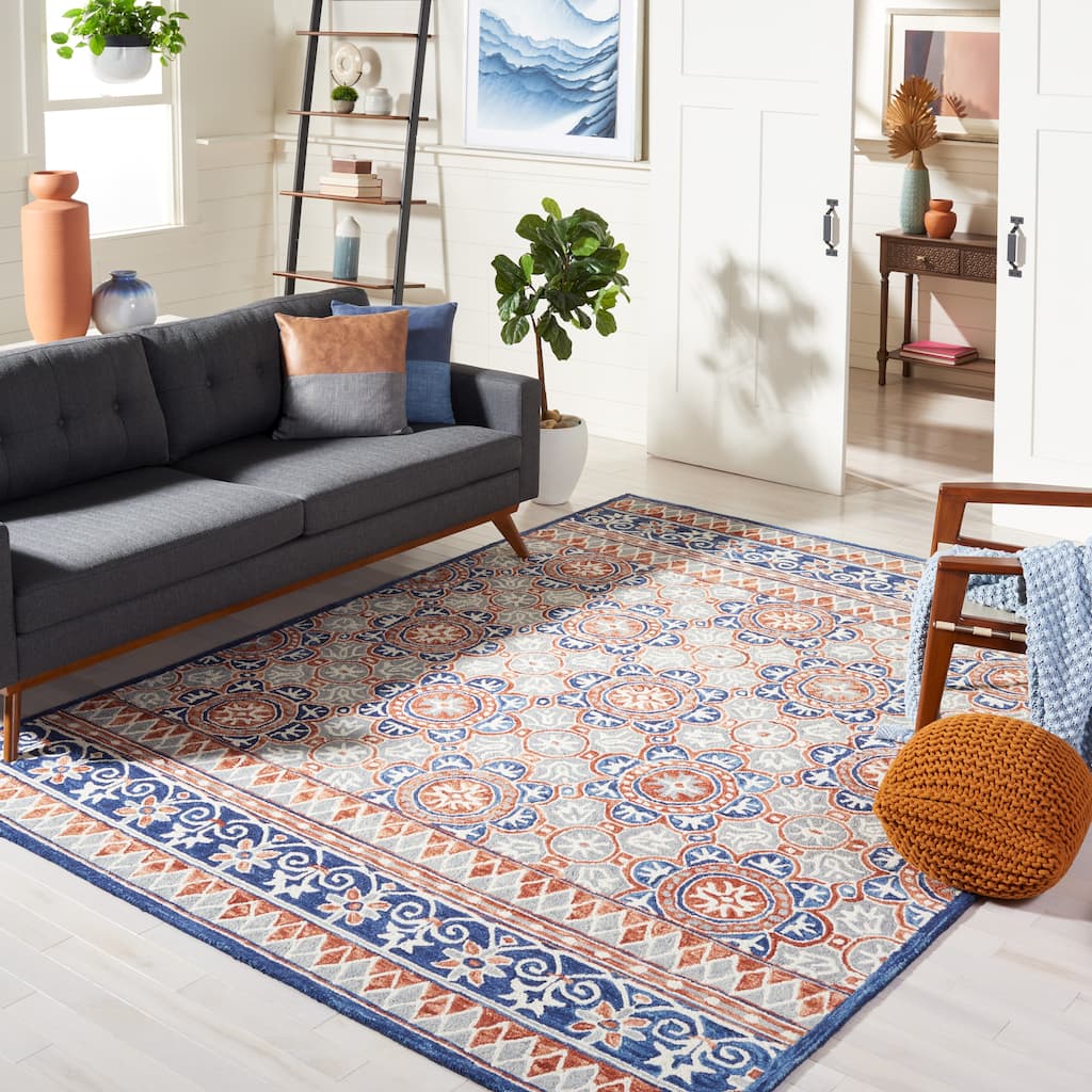 SAFAVIEH Handmade Micro-Loop Hafsah Modern Wool Rug