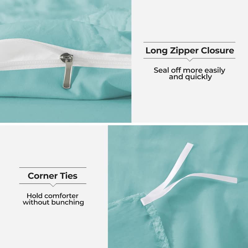 Soft Microfiber Clipped Duvet Cover & Pillowcase Set