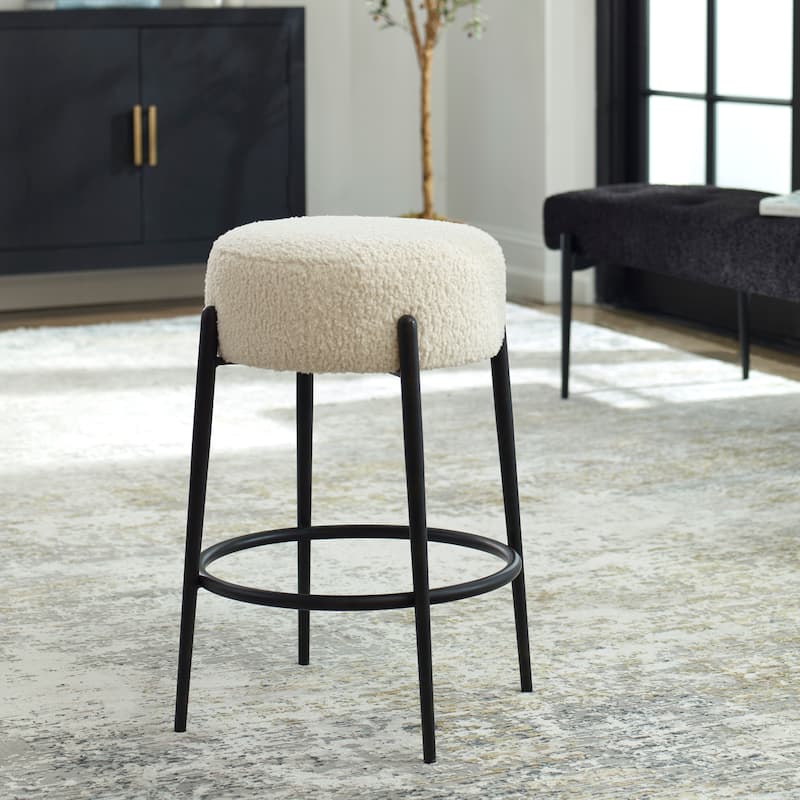 Uttermost Arles Plush Counter Stool - 17.5"W x 26"H x 17.5"D
