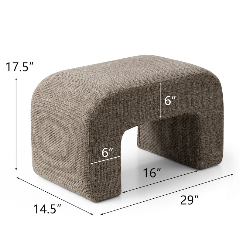 28" Fully Upholstered Small Waterfall Bench