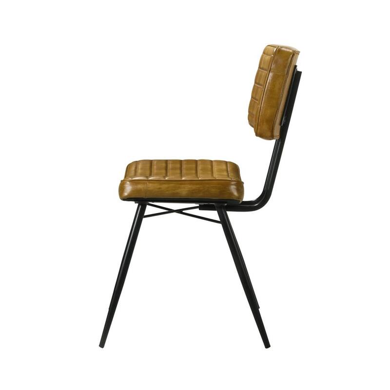 Set of 2 Leather Upholstered Dining Chairs