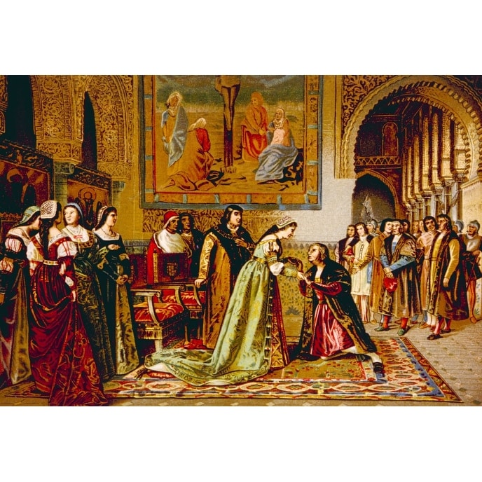Shop Christopher Columbus Received By King Ferdinand And Queen Isabella On His Arrival In Chains In Spain In 1500 History Overstock 24399428