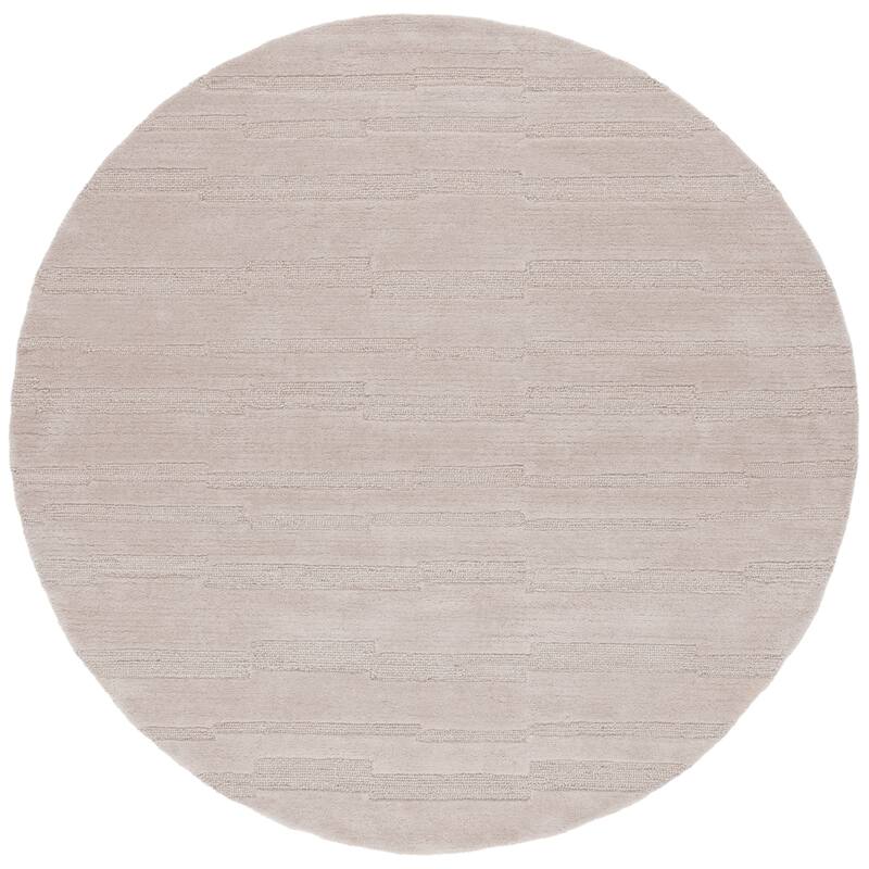SAFAVIEH Handmade Chatham Rafah Modern Wool Rug - 6' Round - Beige