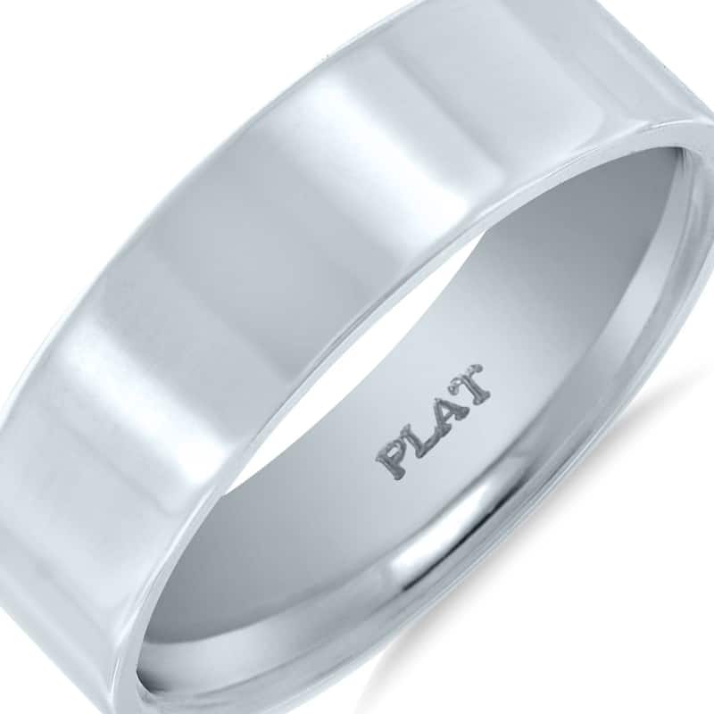 6mm Flat Comfort Fit Wedding Band in 950 Platinum