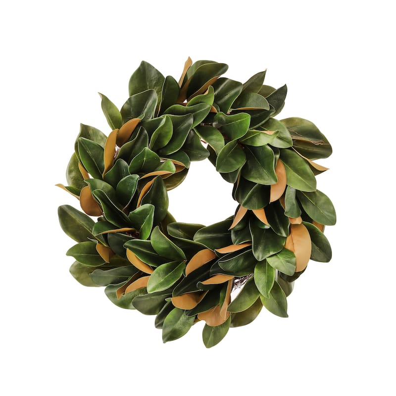 Natural Touch Magnolia Leaf Wreath 27"