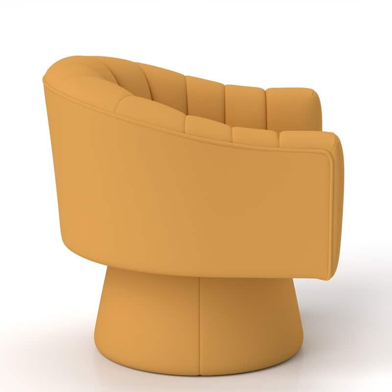 SEYNAR Modern Glam Velvet Upholstered Round Swivel Accent Arm Barrel Chair for Living Room