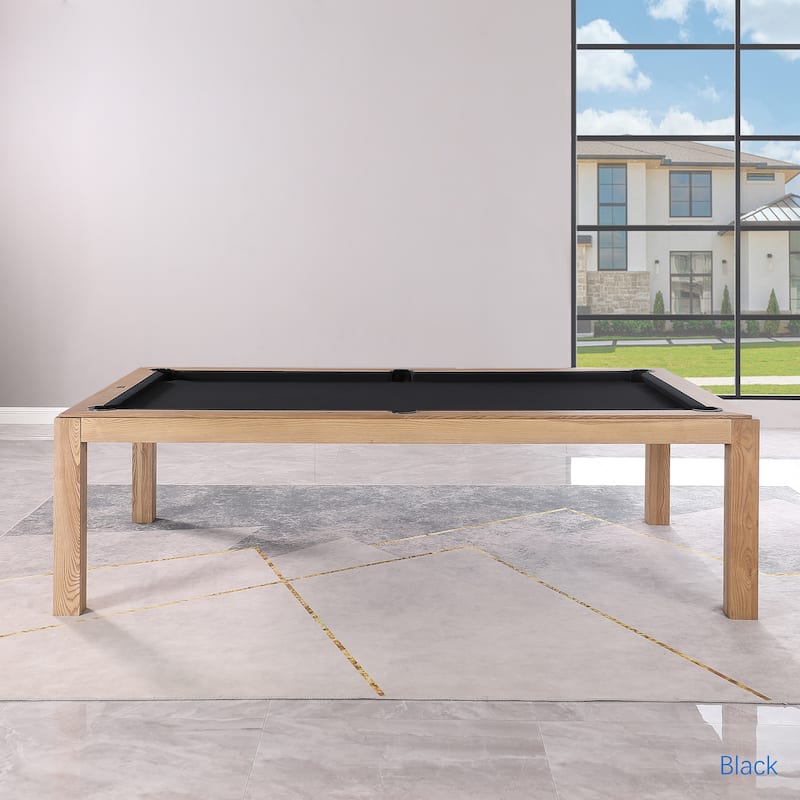 Olivia 8ft Vintage Ash Billiard Slate Pool Table with Dining Top