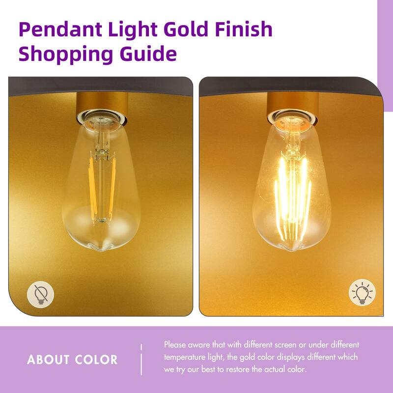 Farmhouse Pendant Light Fixture, 1-Light Industrial Hanging Light with Metal Dome Shade