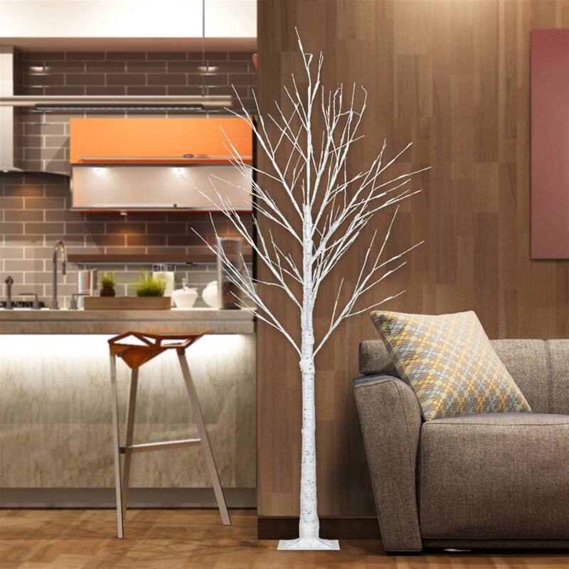 4FT Snowflake Christmas Tree with 48 LED Lamp - White