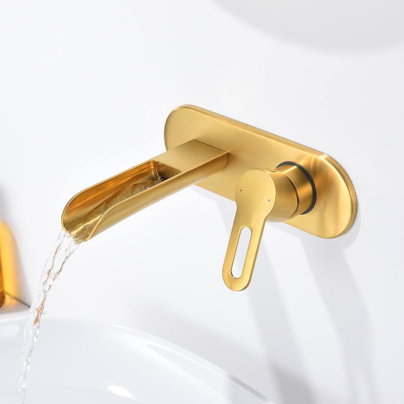 Luxier Vivid Fall 1-Handle Wall Mounted Bathroom Faucet with Valve