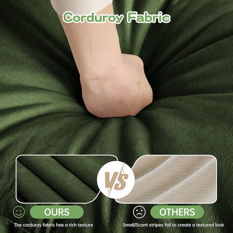 Chenille Slipcovered Armchair with Deep Seat, 3 Large Pillows and 300lb Capacity