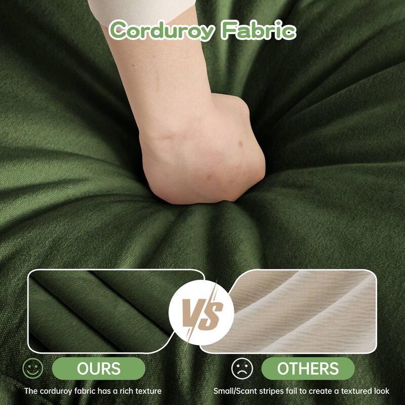 Slip-Covered Armchair with 1 Back Cushion & 2 Toss Pillows, Chenille Deep Seat Reading Armchair, Comfy Single Sofa Chair