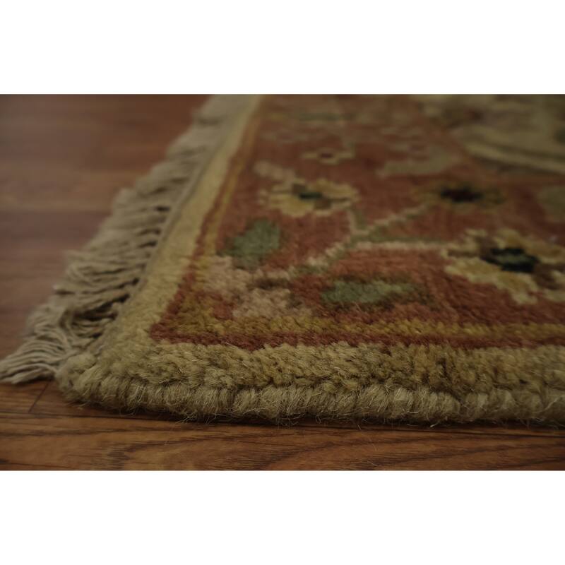 Hand Knotted Oriental 100% Wool Carpet Traditional All-Over Beige & Ivories Agra Area Rug - 4' 0'' X 2' 6''