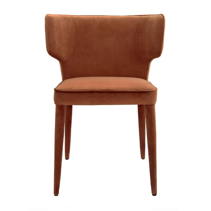 Extended Wingback Modern Dining Chair - Terracotta
