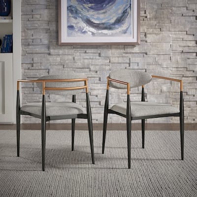 Decatur Mid-century Dining Chair with Two-tone Amber Dust & Black Finish (Set of 2) by iNSPIRE Q Modern
