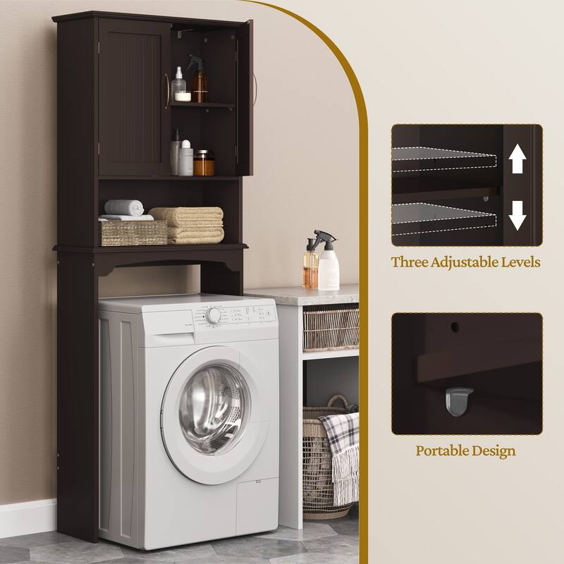 Yaheetech Bathroom Space Saving Organizer Over-the -Toilet with Adjustable Shelf for Bathroom