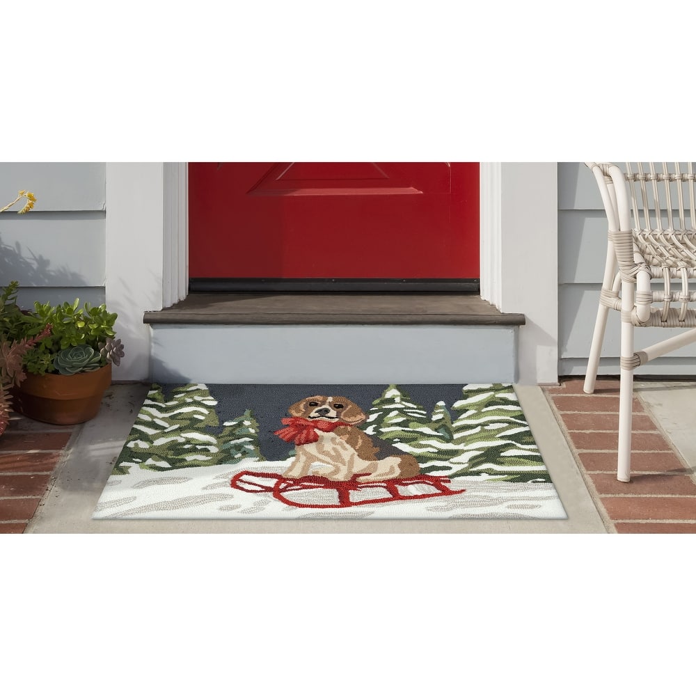 Liora Manne Frontporch Winter Sled Dog Indoor/Outdoor Area Rug