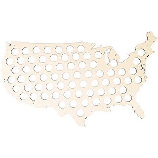 USA Map Beer Cap Traps 24" x 14" Beer Bottle Cap Collector, Holds 69 Bottle Caps - 24" x 14"