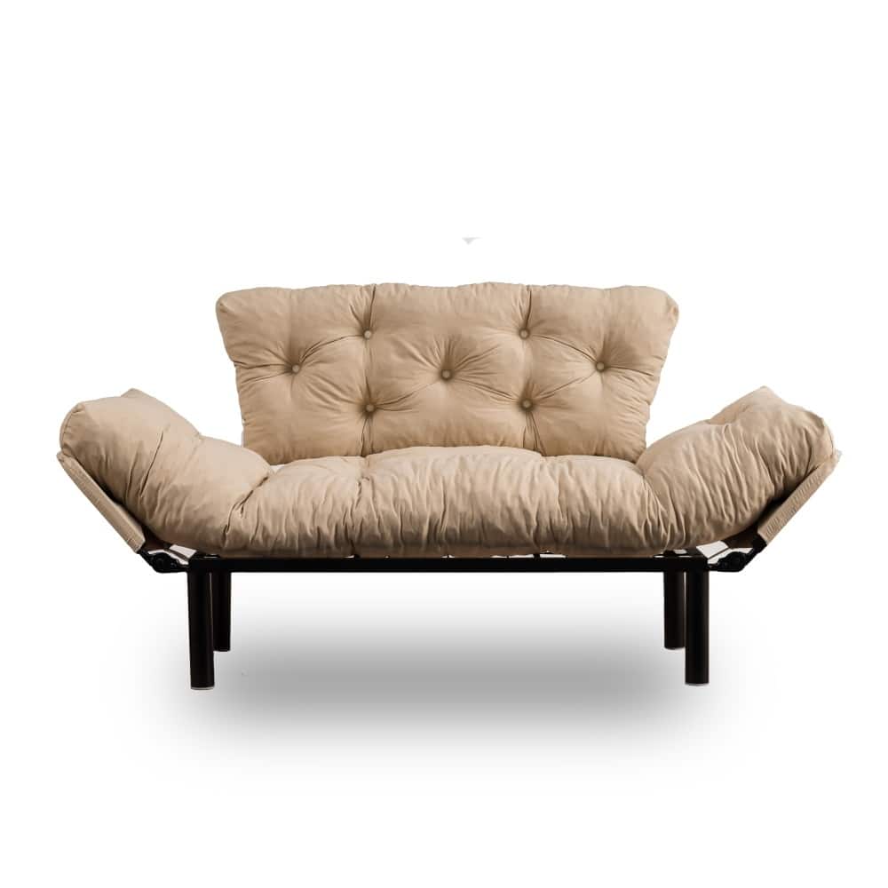 Gazapizm Metal Frame, Tufted Removable Cushions Loveseat