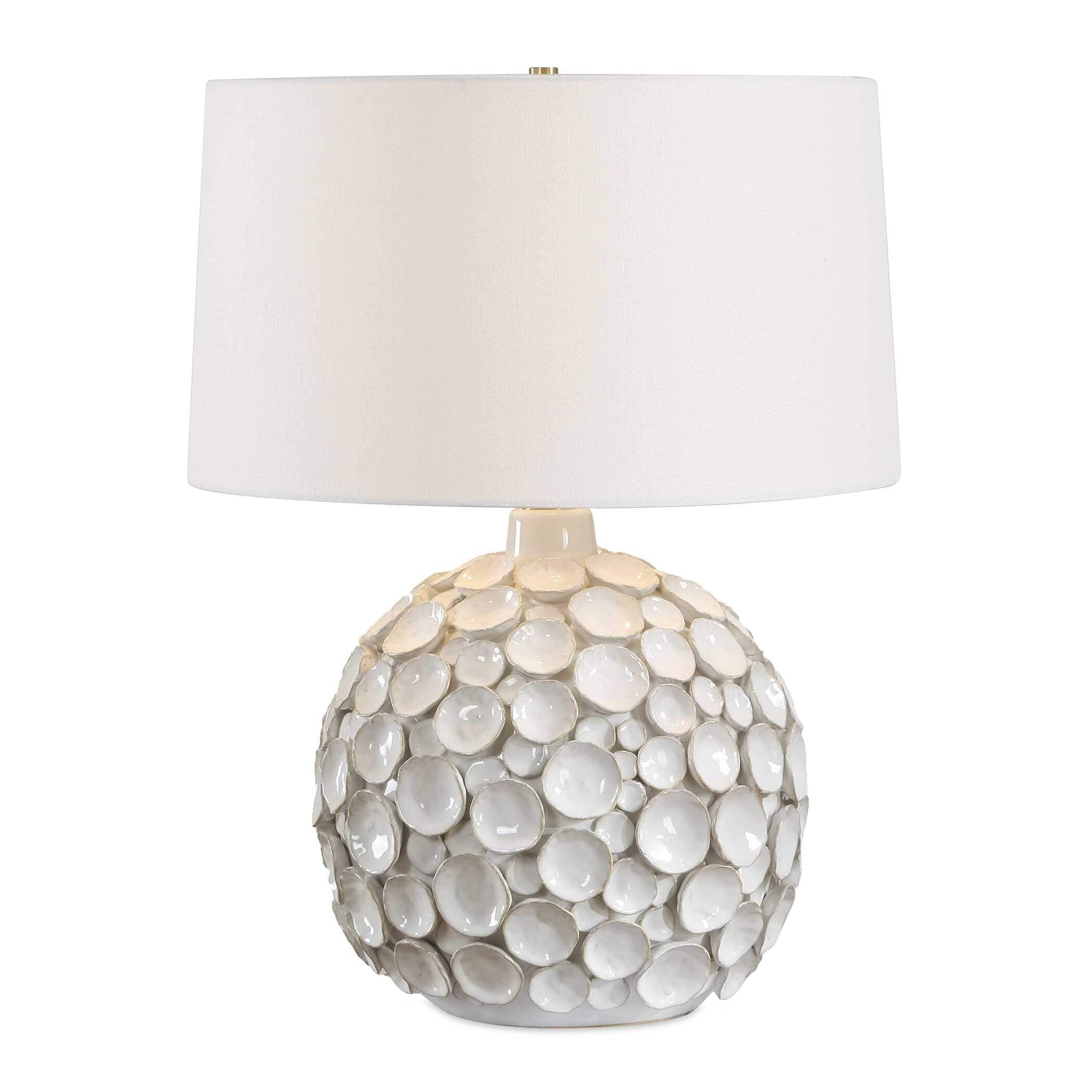 Uttermost Hartley White Petal Table Lamp. - 19" D x 19" W x 25.5" H