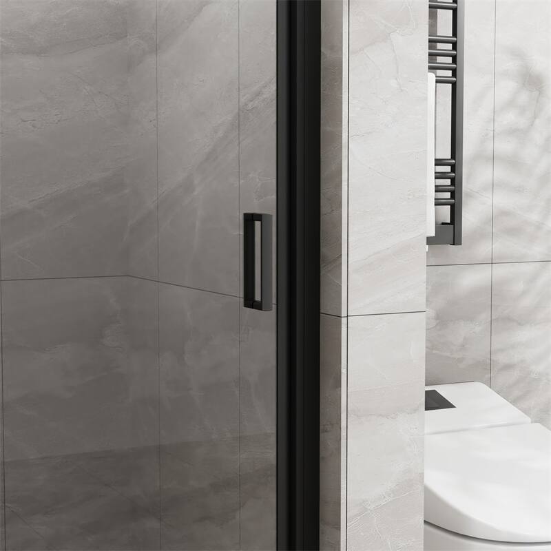 34"x72" Pivot Shower Door,1/4 " Thick Tempered Glass Swing Shower Door