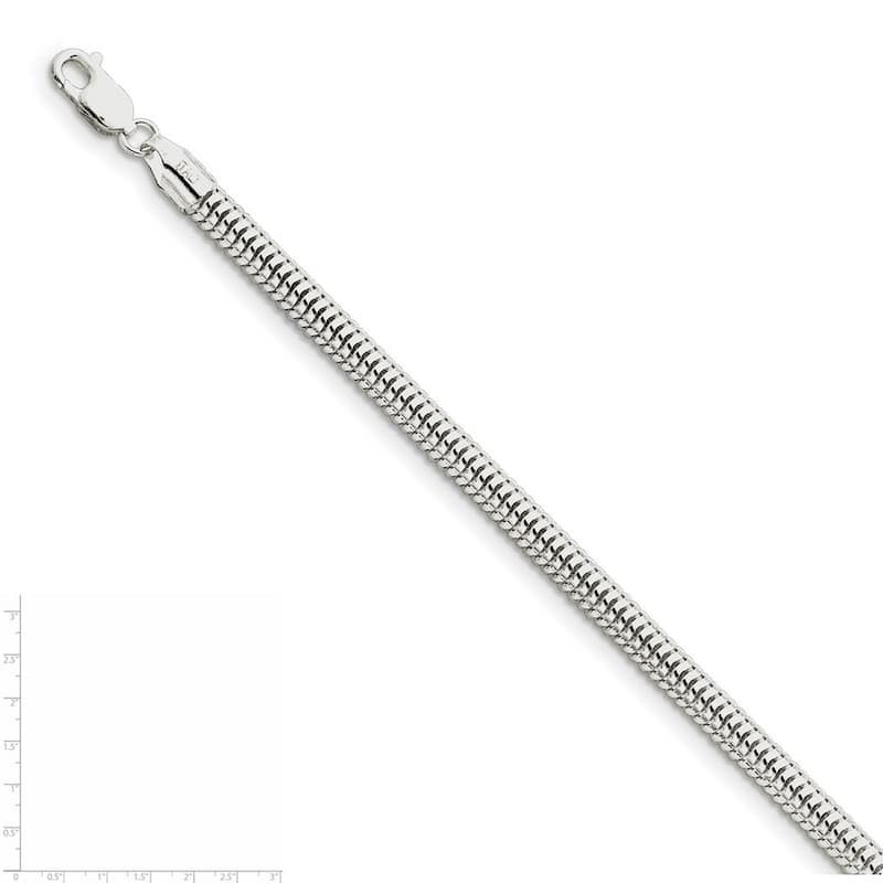 Curata 925 Sterling Silver Polished 5mm Snake Chain Necklace