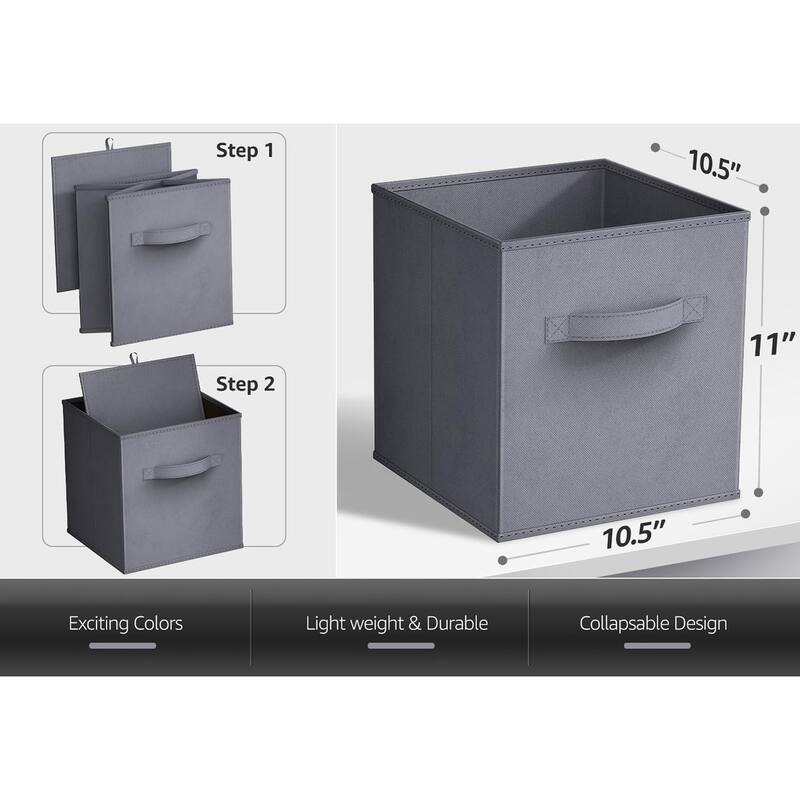 Sorbus 11" Foldable Storage Cube Basket Lightweight Organization Solutions - Single Pack - 11" x 10.5 x 10.5