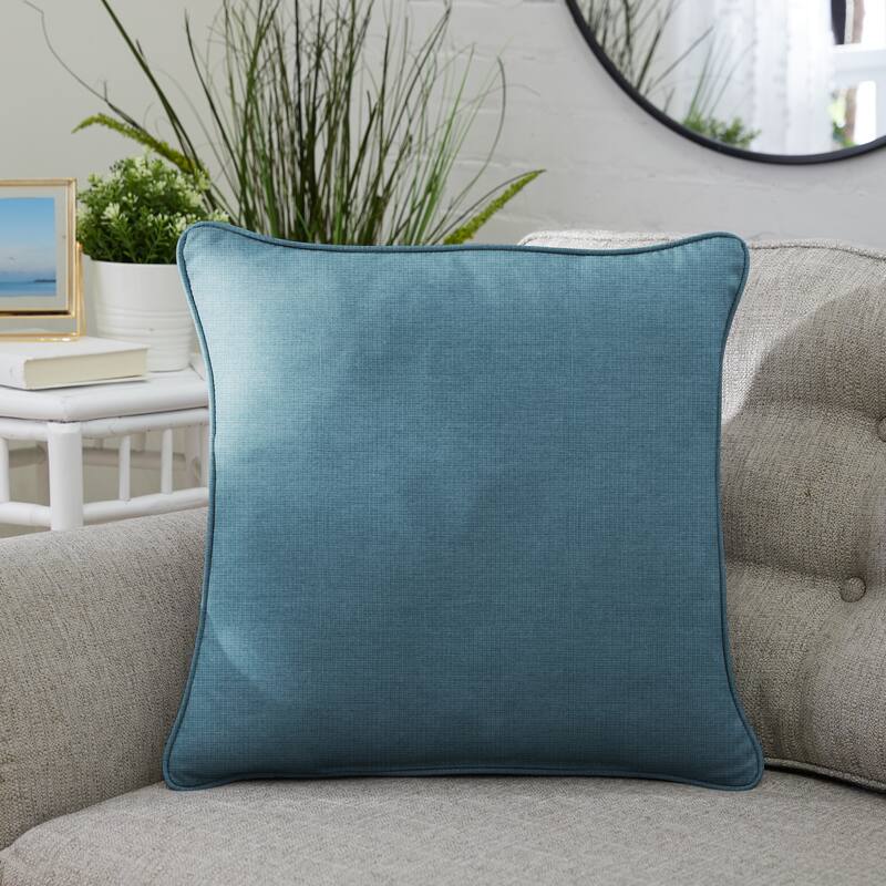 Sunbrella Denim Blue Indoor/Outdoor Pillows, Set of 2, Corded - 20 in L x 20 in W