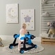 preview thumbnail 3 of 6, Blue PP Multi-Stage Kids Walker with Lights, Music and Adjustable Heights - 29" x 24" x 20"/21"/22" (L x W x H)