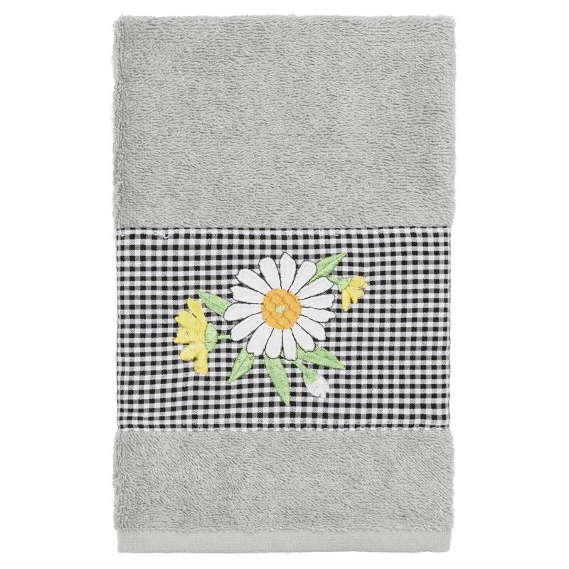 Authentic Hotel and Spa 100% Turkish Cotton Daisy 3PC Embellished Towel Set