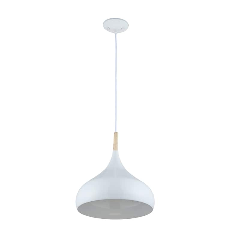 Modern 1 Light Indoor Pendant White Finish