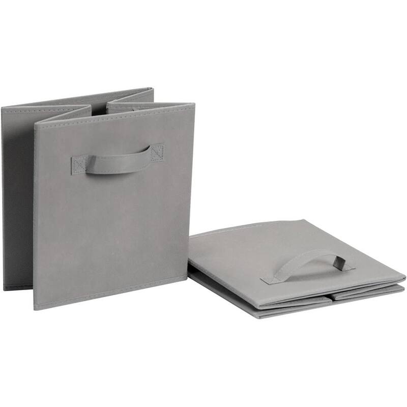 Basics Collapsible Fabric Storage Cubes Organizer with Handles,Pack of