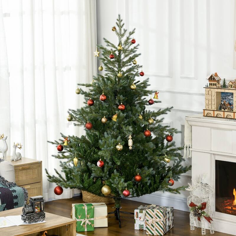 Realistic 6FT Unlit Christmas Tree with Easy Assembly and Sturdy Metal Stand