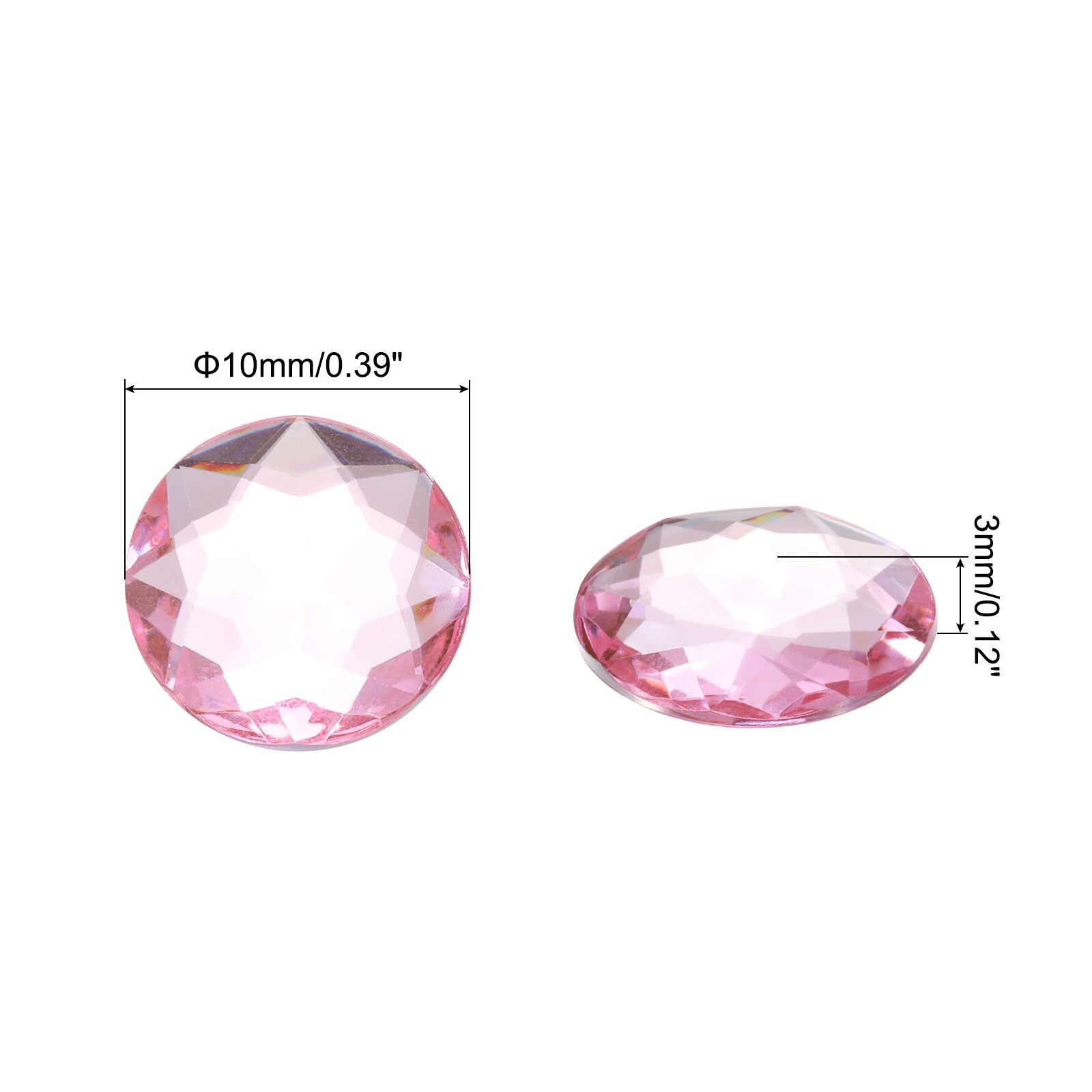 Flat Back Round Acrylic Rhinestones, Flatback Crystal Rhinestones for Crafts Clothes Shoes DIY Decoration Gifts