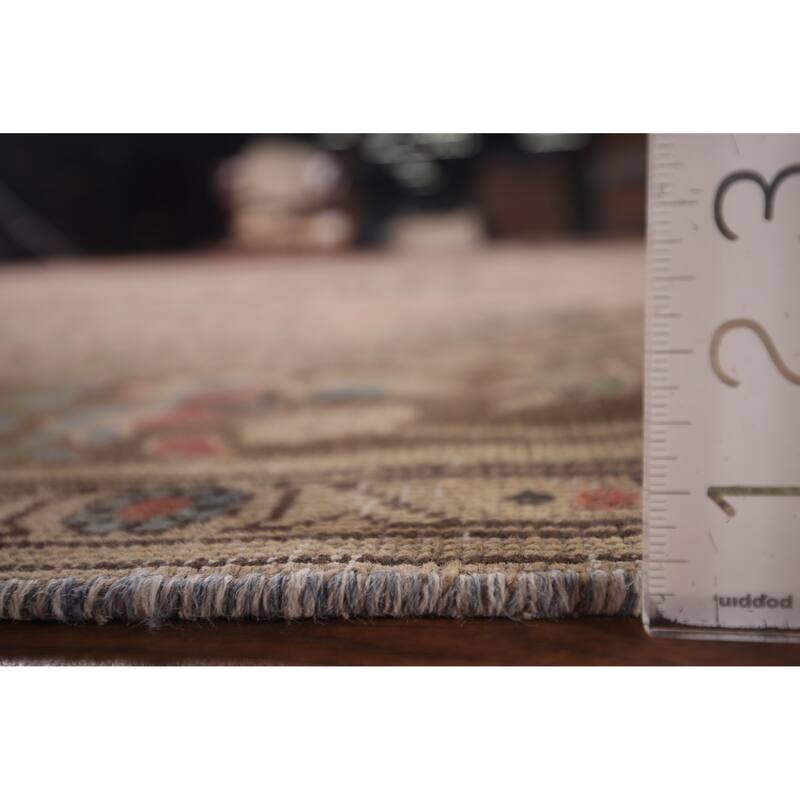 Distressed Grey Tabriz Persian Vintage Rug Hand-Knotted Wool Carpet - 7'10"x 11'0"