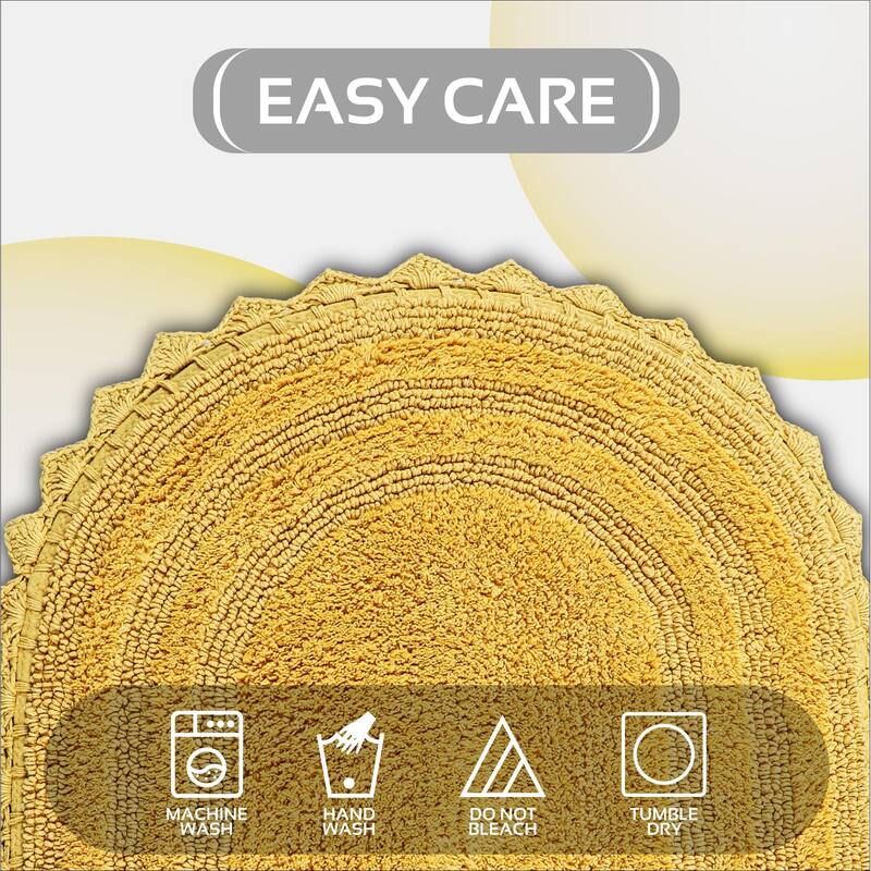 Better Trends Bath Rugs Set 100% Cotton Soft & Water Absorbent Tufted Bathroom Rug for Shower, Sink Bath Mats Lilly Crochet