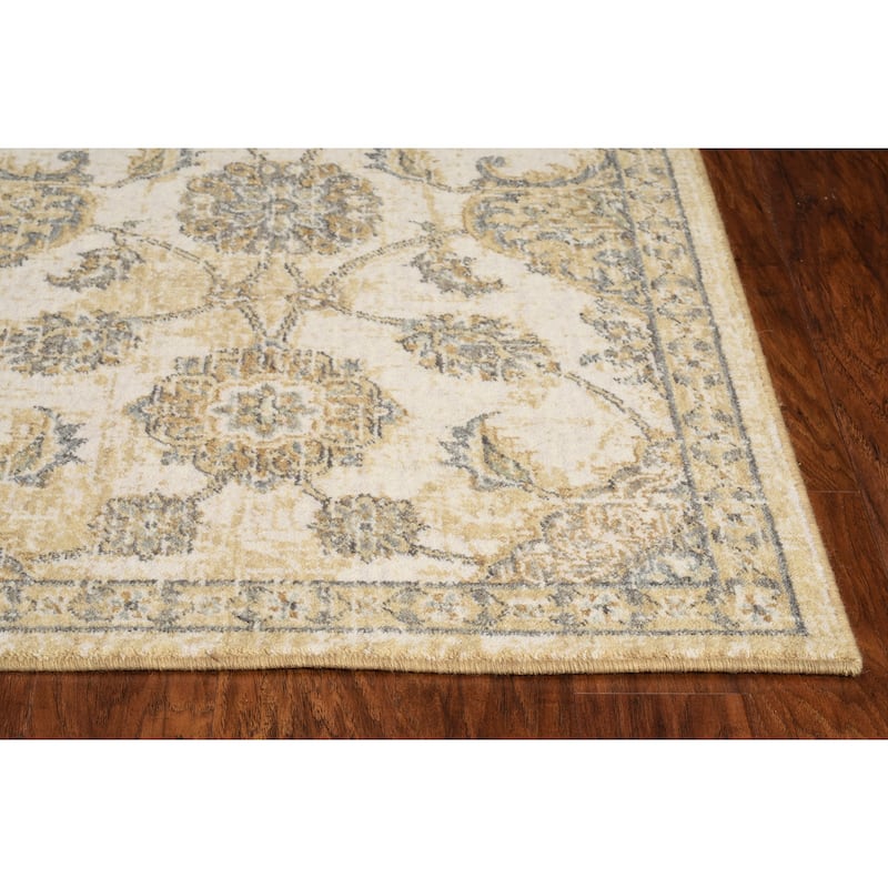 Copper Grove Wool Distressed Traditional Ivory Area Rug