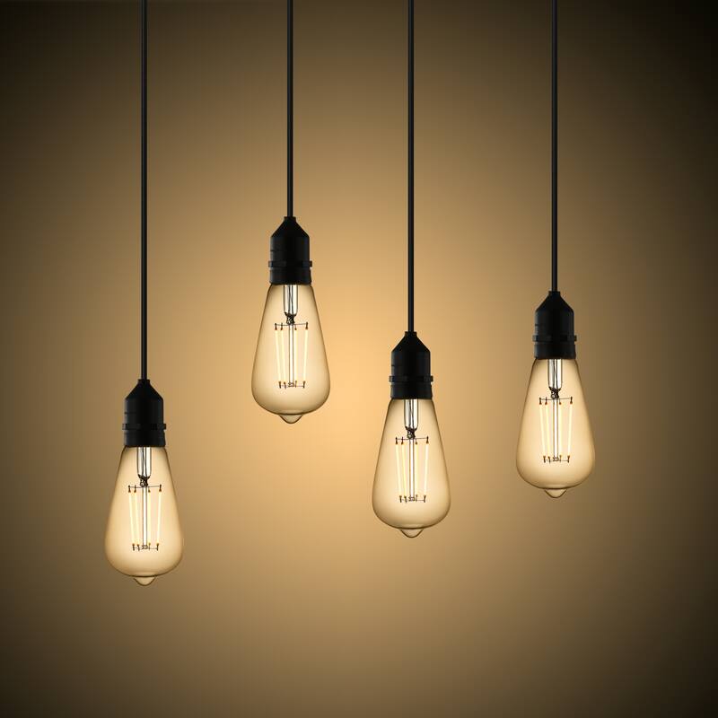 Light Society Aquella ST21 Shape LED Filament Light Bulb (Set of 4) - Clear