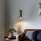 preview thumbnail 3 of 18, Black White 1-Light Modern Brass Gold LED Pendant Light Fixture for Kitchen Island - 3 x 3 x 14.3