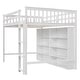 preview thumbnail 14 of 13, Multi-Functional Full Size Loft Bed with 8 Open Storage Shelves and Built-in Ladder, Space Saving, Solid Construction, White