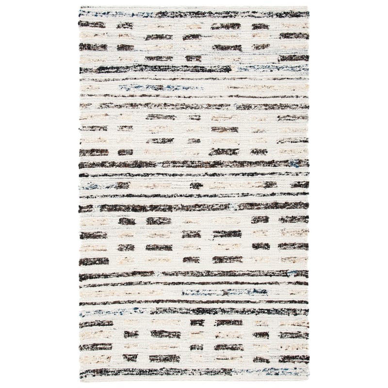 SAFAVIEH Handmade Manhattan Marushka Wool Rug - 6' Square - Ivory/Dark Brown - Square