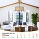 preview thumbnail 33 of 46, 5 - Light Dimmable Drum Chandelier Natural Rattan Bohemian & Coastal Pendant - 18.9 in