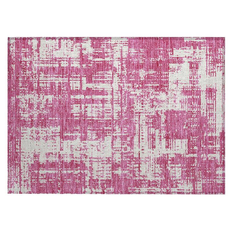 Machine Washable Indoor/ Outdoor Chantille Abstract Solid Rug