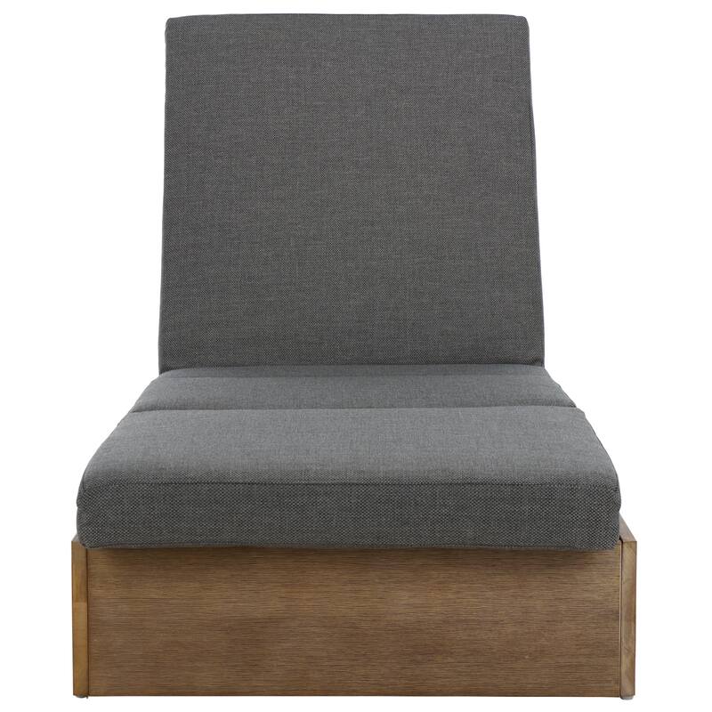 SAFAVIEH Couture Cornie Wood Chaise Lounge Chair - 37 In. W x 78 In. D x 14-34 In. H - 37"W x 78"D x 14-34"H