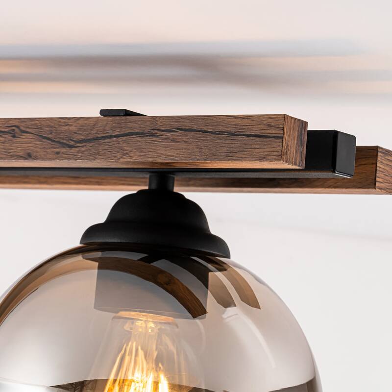 31.5" 3 - Light Linear Glass Flush Mount Ceiling Light for Dining Room - 3 Light