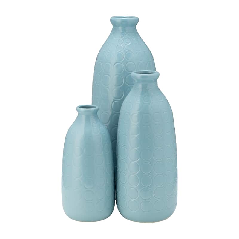 Sagebrook Home Elegant Ceramic Vase, Textured Finish, Home Decor Accent